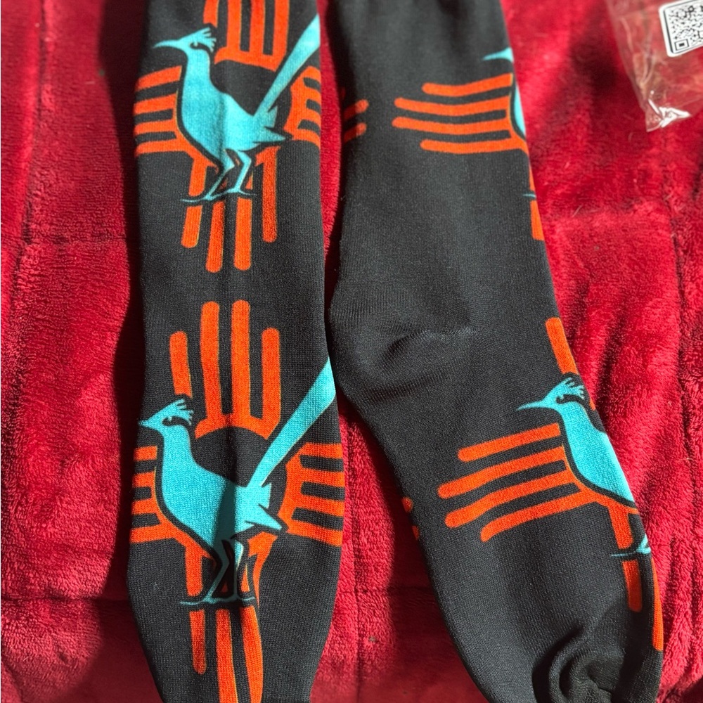 Casual Black and Orange Socks with Bold Pattern